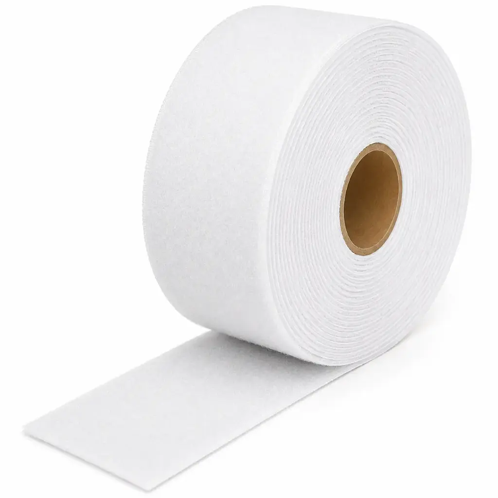 1in White Velcro Loop 25yd with Adhesive Tape