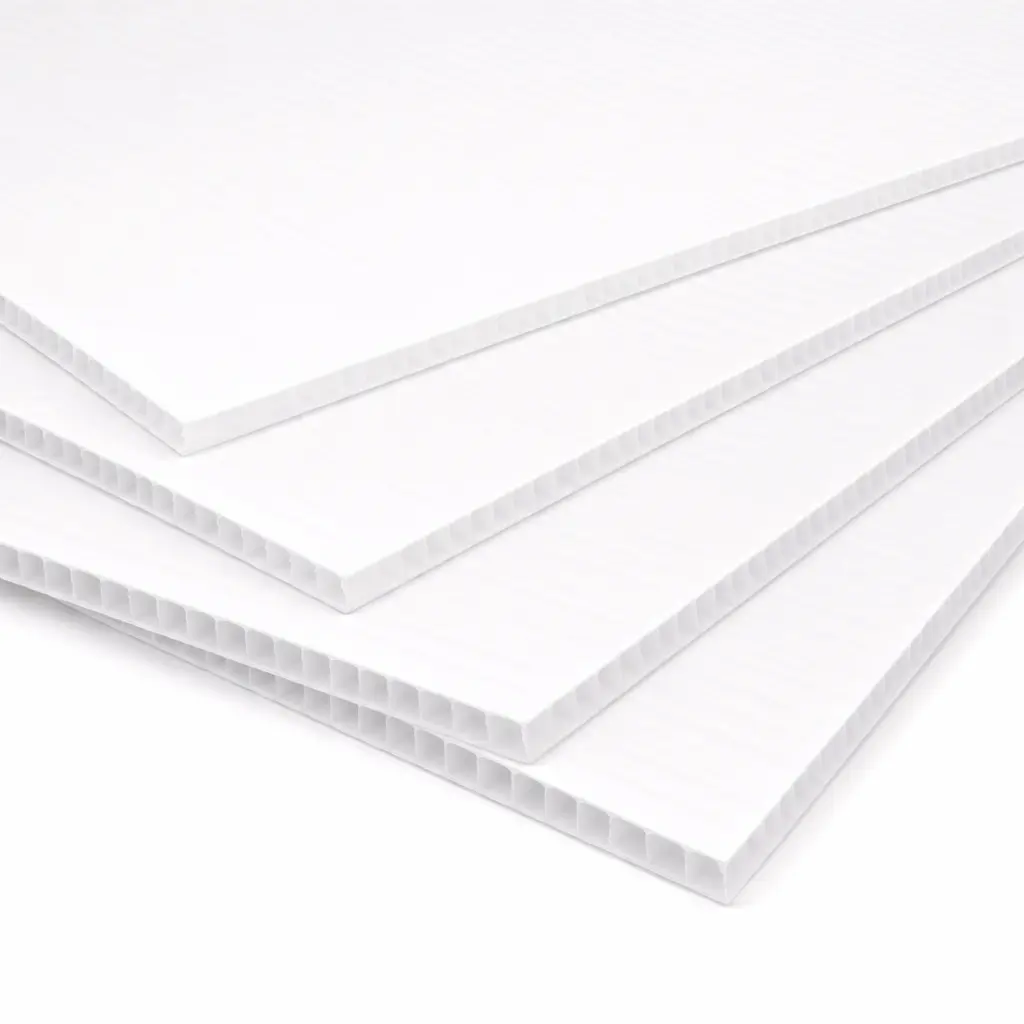 Newtek White Corrugated Fluted Polypropylene Board (10 Pack) 4MM 48" X 96"