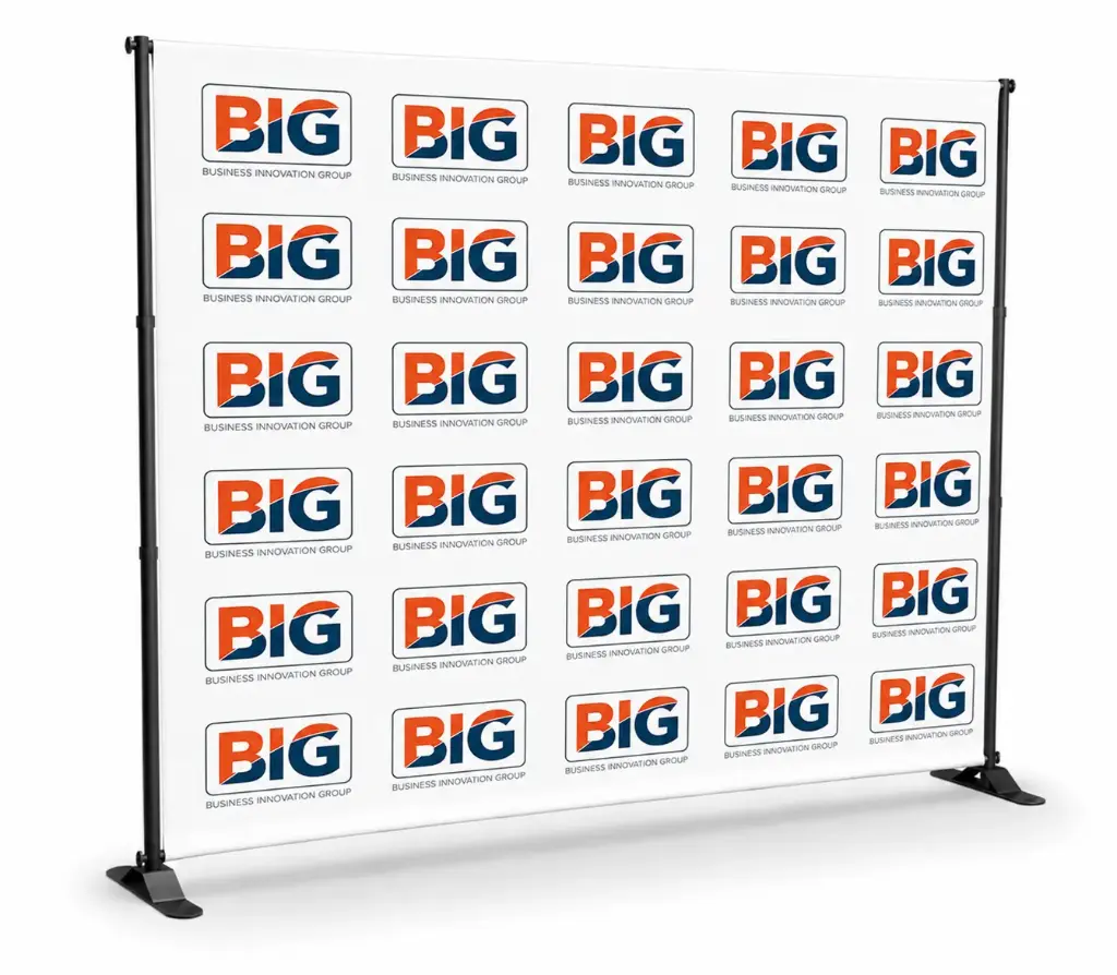 Backdrop Banner Adjustable Max 8'H x 10'W , Min 4'H x 6'W (Bag included)
