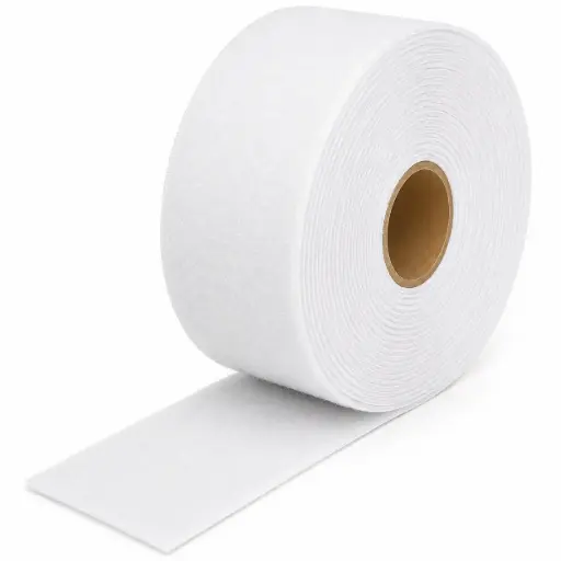 [201WT050HR25] 2in White Velcro Loop 25yd with Adhesive Tape